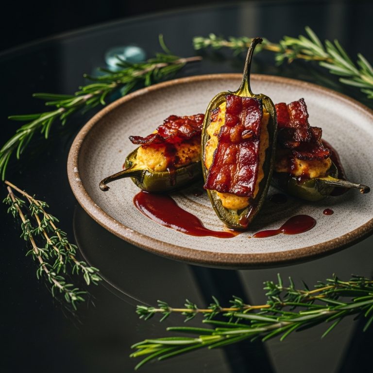 Smoky BBQ Jalapeño Poppers with Candied Bacon